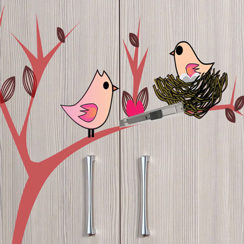 Επικόλληση κοπτικου αυτοκόλλητου σε ντουλαπα