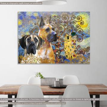 Πίνακας σε καμβά Reimagining Klimt's dogs