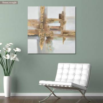 Canvas print Brown and gold, square