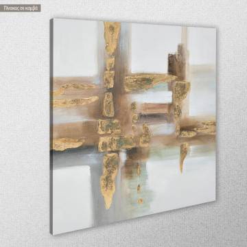 Πίνακας σε καμβά Brown and gold, τετράγωνος 2