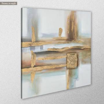 Πίνακας σε καμβά Brown and gold I, τετράγωνος 2