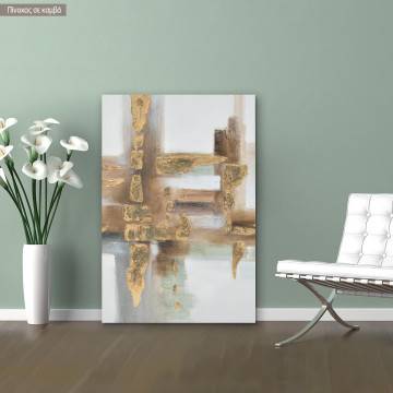 Canvas print Brown and gold, vertical