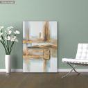 Canvas print Brown and gold I, vertical