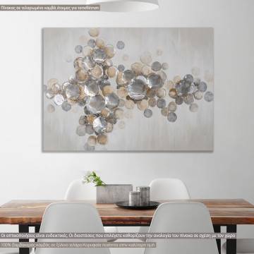 Πίνακας σε καμβά Mixed media with metal discs