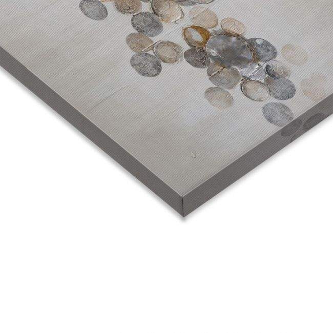 Πίνακας σε καμβά Mixed media with metal discs, λεπτομέρεια