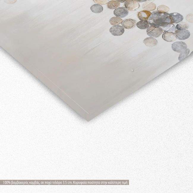 Πίνακας σε καμβά Mixed media with metal discs, τετράγωνος, λεπτομέρεια