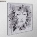 Canvas print Surrealistic face in watercolor, rectangle