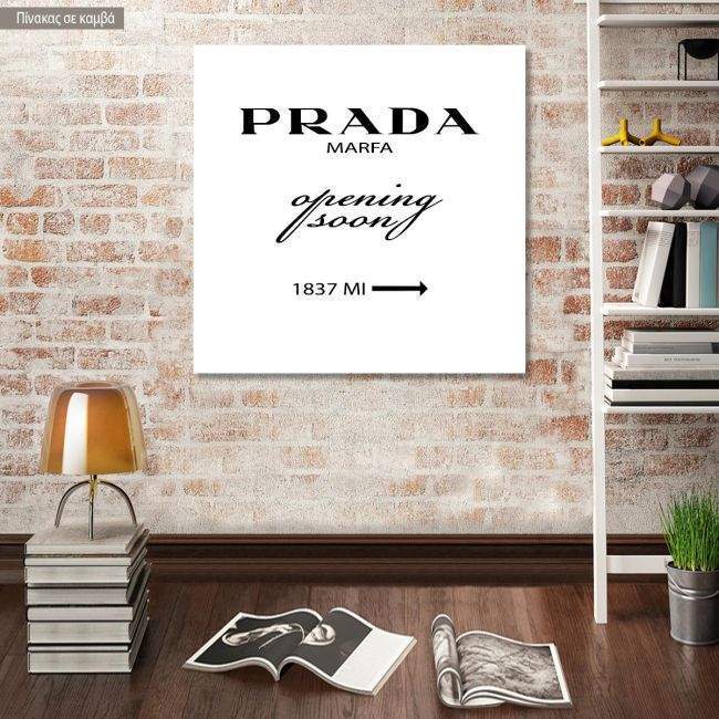 Πίνακας σε καμβά Prada opening soon, τετράγωνος