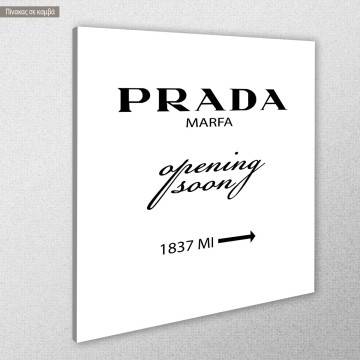 Canvas print Prada opening soon, square 2