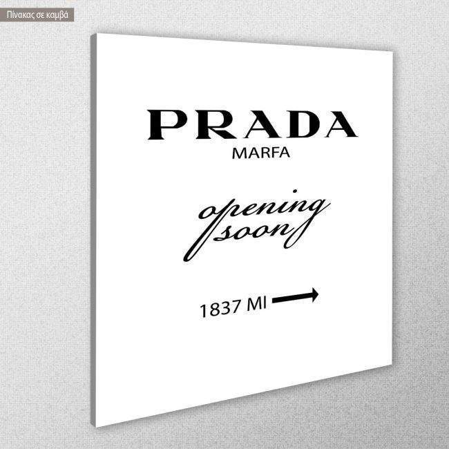 Canvas print Prada opening soon, square