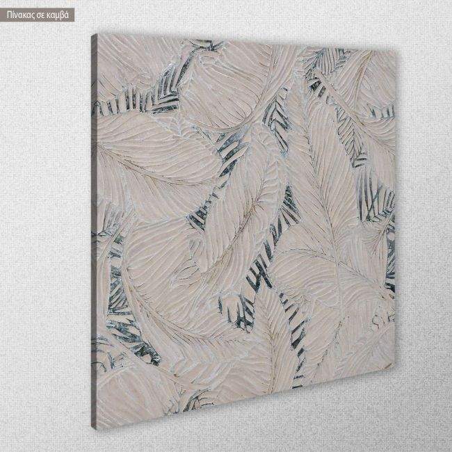 Canvas print Impasto white leaves