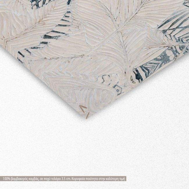 Πίνακας σε καμβά Impasto white leaves, λεπτομέρεια