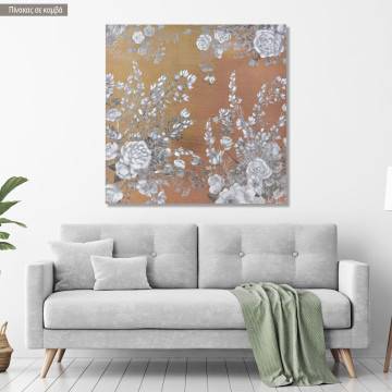 Canvas print Gray roses and leaves