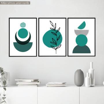 In semicircles, three panels poster