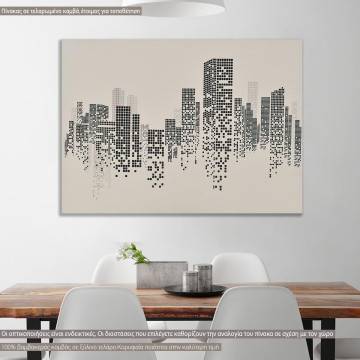 Canvas print Digital city panorama
