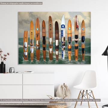 Canvas print, Vintage wooden skis