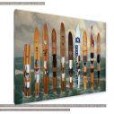 Canvas print, Vintage wooden skis