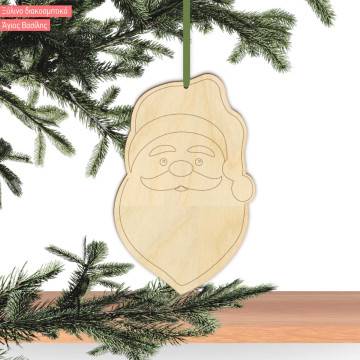Wooden Xmas decoration , Santa Claus