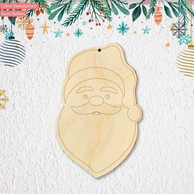 Wooden Xmas decoration , Santa Claus