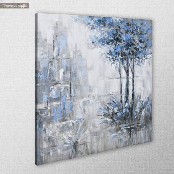 Canvas print Trees in blue hue square 2