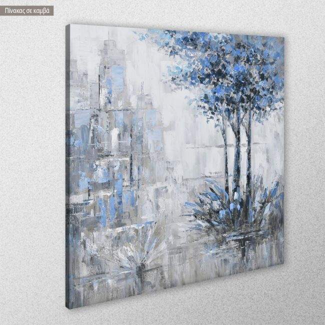 Canvas print Trees in blue hue square