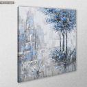 Canvas print Trees in blue hue square