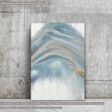 Canvas print Turquoise vs gold lines