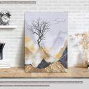 Πίνακας σε καμβά Lone tree with flying birds, κάθετος