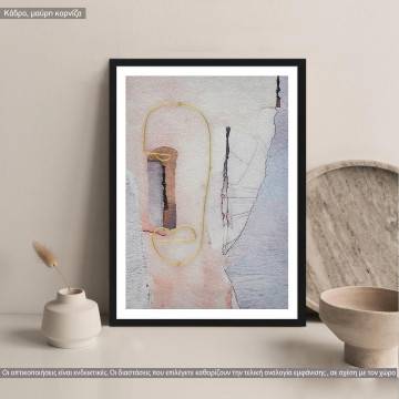 Mixed media faces I, κάδρο, μαύρη κορνίζα