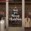 Christmas sticker, Merry Christmas greetings tree