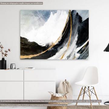 Canvas print Abstract mountains golden lines