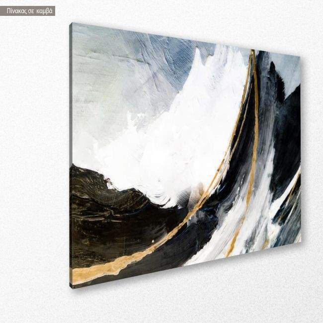 Canvas print Abstract mountains golden lines