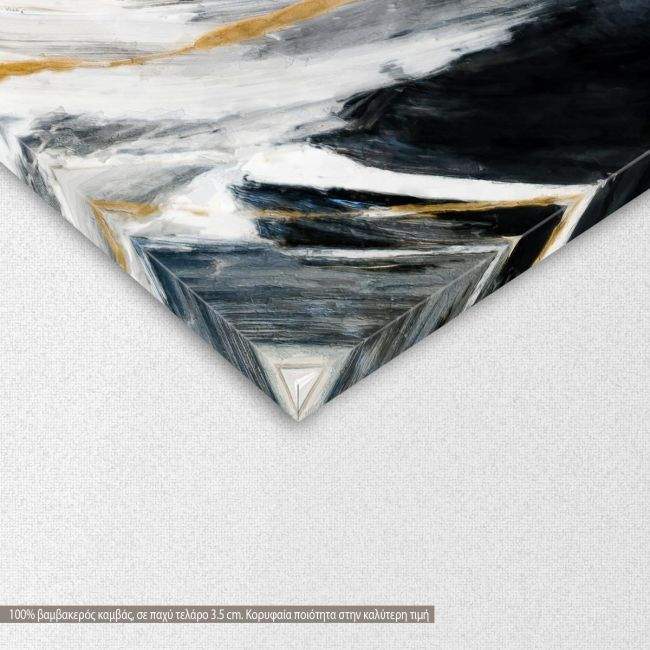 Canvas print Abstract mountains golden lines