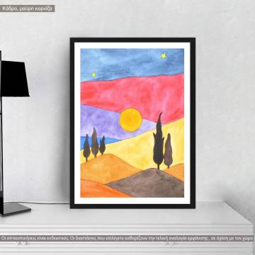 Simple landscape painting I, poster
