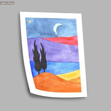 Simple landscape painting III, κάδρο, μαύρη κορνίζα 2