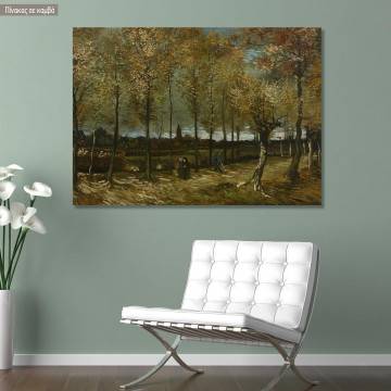 Πίνακας ζωγραφικής Lane with poplars, Vincent van Gogh, αντίγραφο σε καμβά