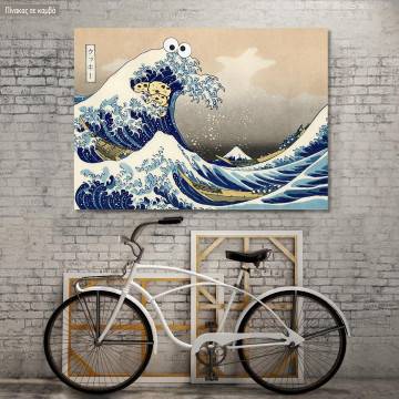 Canvas print The great cookie wave, (based on The great wave of Kanagawa,Hokusai)