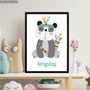 Poster Tribal panda personalized