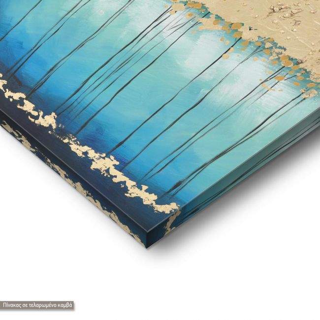 Πίνακας σε καμβά Twilight forest in gold, λεπτομέρεια