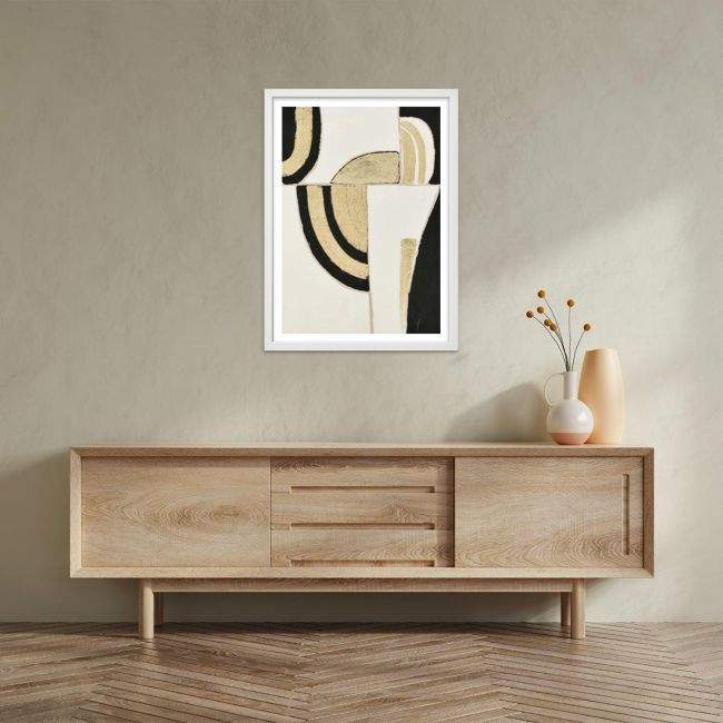 Canvas print Gold curves, black shadow