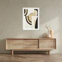 Canvas print Gold curves, black shadow