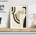 Canvas print Gold curves, black shadow