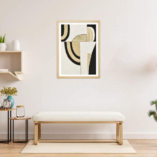 Canvas print Gold curves, black shadow