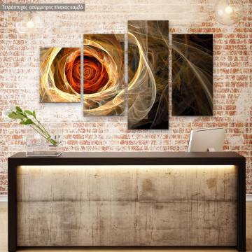 Canvas print Rose, Fractal rose, four panels