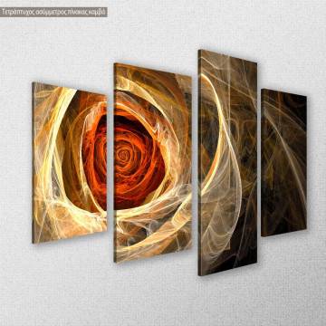 Canvas print Rose, Fractal rose, four panels 2