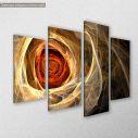 Canvas print Rose, Fractal rose, four panels