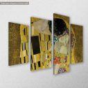 Canvas printThe kiss detail, Klimt G, four panels asymmetric