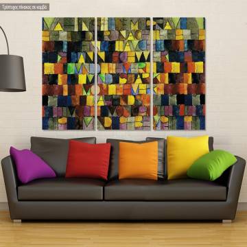 Canvas print Once Emerged from the Gray of the Night, Paul Klee,3 panels