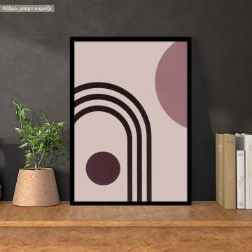 Geometrical shapes in pink palette I, poster