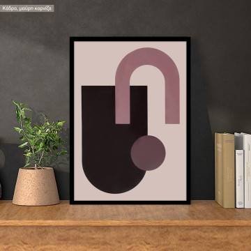 Geometrical shapes in pink palette III, poster